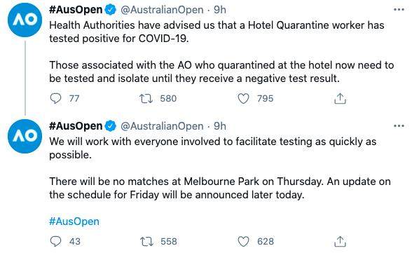 开云登录-澳网球员酒店工作人员感染新冠 热身赛暂被叫停